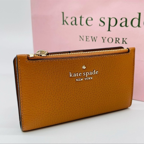 Kate Spade Leila Small Slim Bifold Wallet Brown - Picture 2 of 6